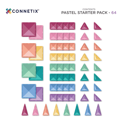 Magnetic Tiles - 64 pc Pastel Starter Pack