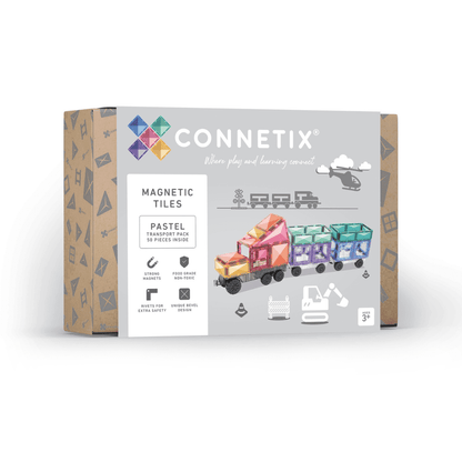 Magnetic Tiles - 50pc Pastel Transport Pack