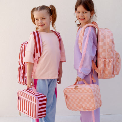 Large Lunch Bag - Burgundy Stripe