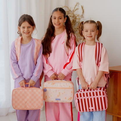 Large Lunch Bag - Burgundy Stripe