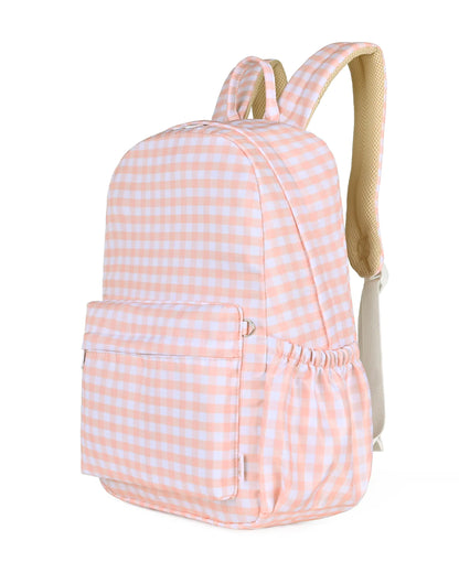 Peach Gingham Junior Kindy/School Backpack