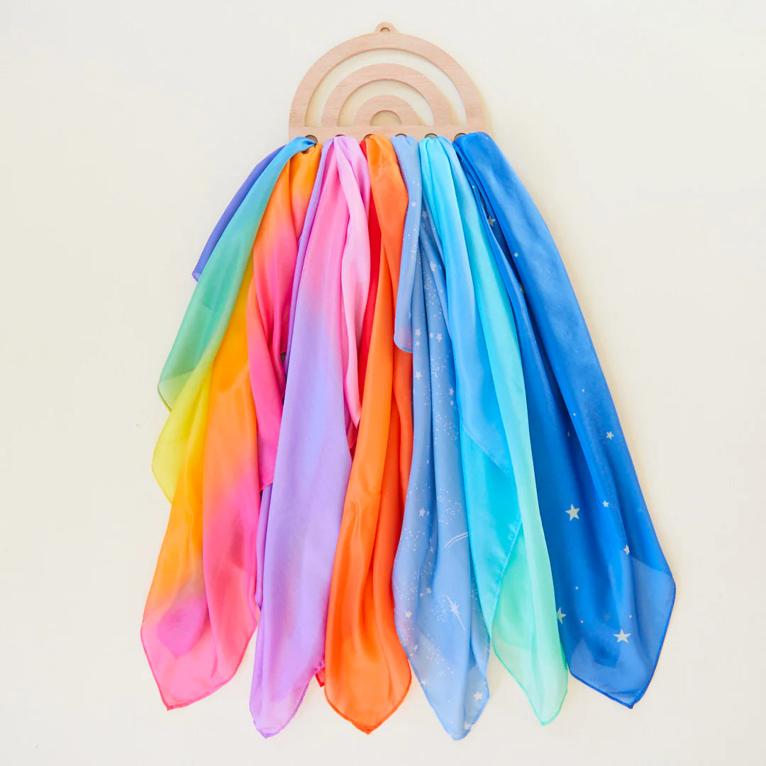 Play Silks - Wooden Display - Various Sizes and Patterns