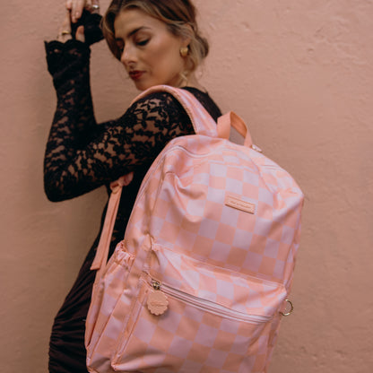 PRE ORDER - Backpack - Peach Check