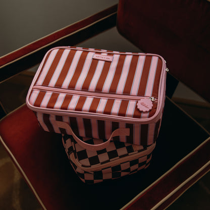 Large Lunch Bag - Burgundy Stripe