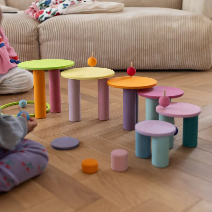 Grimms 6 Spinning Tops - Rainbow