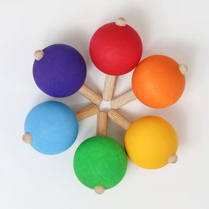 Grimms 6 Spinning Tops - Rainbow