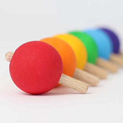 Grimms 6 Spinning Tops - Rainbow
