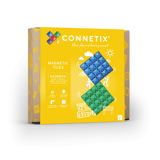 Magnetic Tiles - 2 pc Rainbow Blue & Green Base Plates