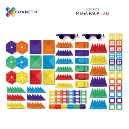 Magnetic Tiles - 212 pc Rainbow Mega Pack