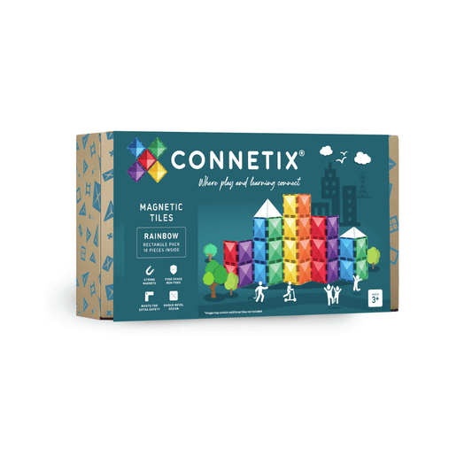 PRE ORDER - Magnetic Tiles - 18 pc Rainbow Rectangle Pack