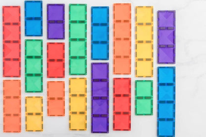 Magnetic Tiles - 18 pc Rainbow Rectangle Pack