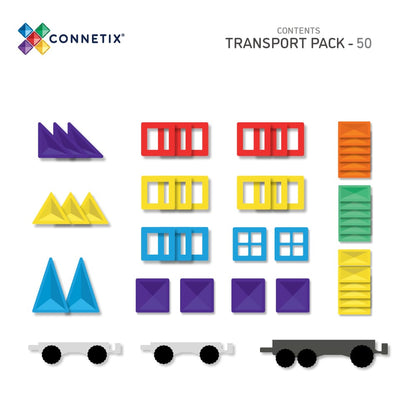 Magnetic Tiles - 50pc Rainbow Transport Pack