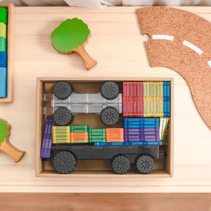 Magnetic Tiles - 50pc Rainbow Transport Pack