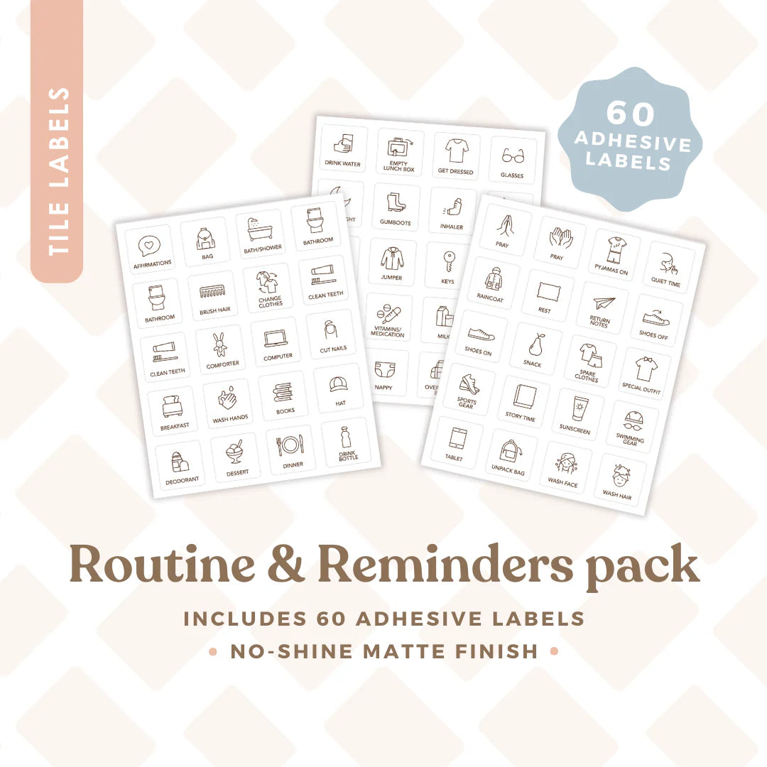 Tile Labels - Routine and Reminders – Our Little Darlings