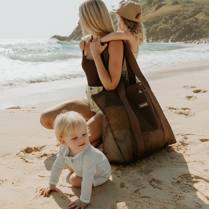 Sande Kids Beach Hauler™ Mesh Bag - Sand - Espresso