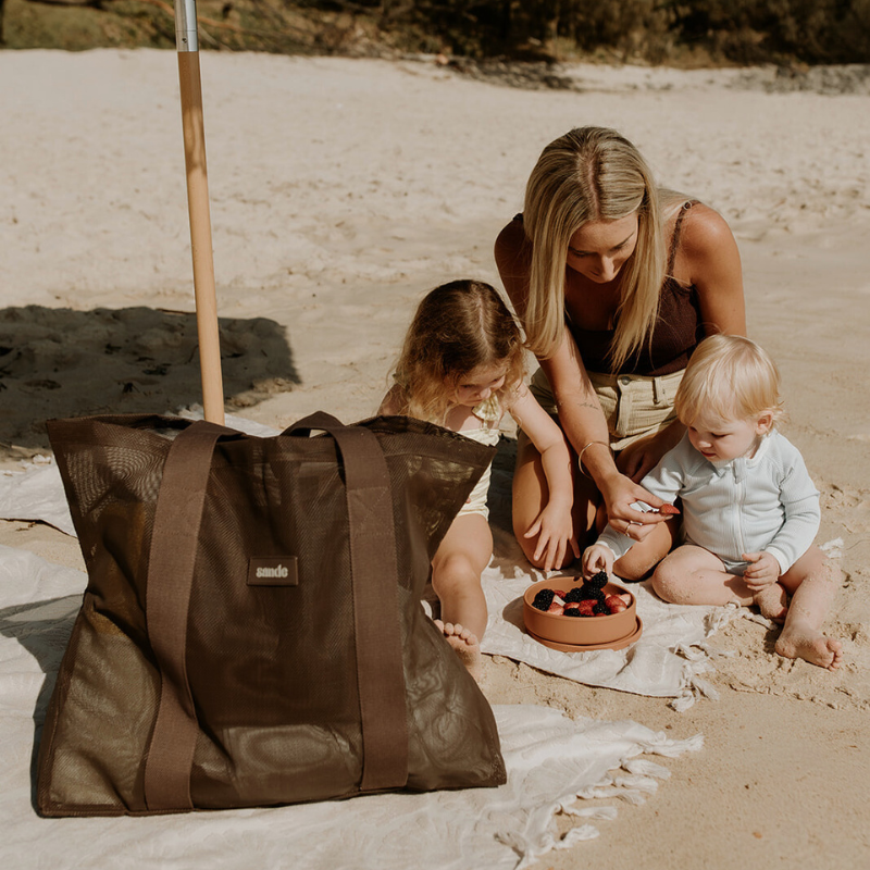 Sande Kids Beach Hauler™ Mesh Bag - Sand - Espresso
