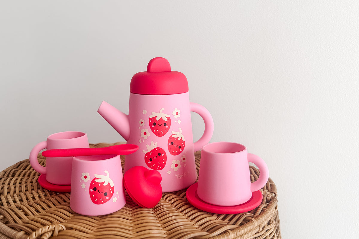 Silicone Tea Set - Strawberry Patch