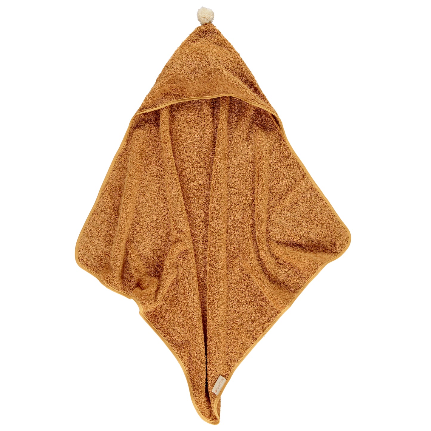 Baby Bath Set - Hooded Towel, Wash Mitt and Brush - Caramel