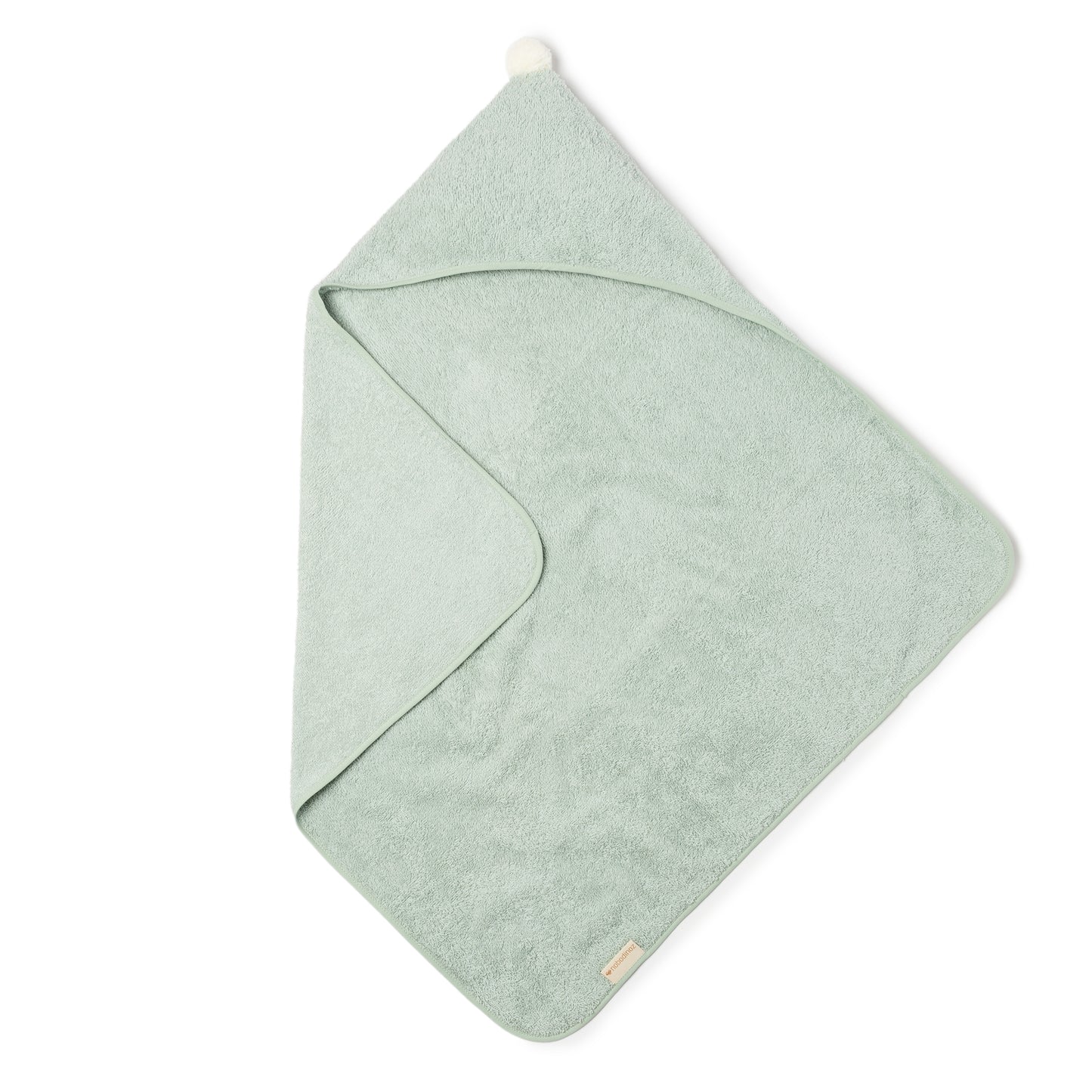 Baby Bath Set - Hooded Towel, Wash Mitt and Brush - Green