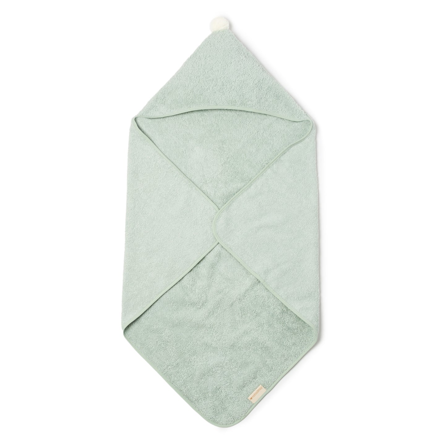 Baby Bath Set - Hooded Towel, Wash Mitt and Brush - Green