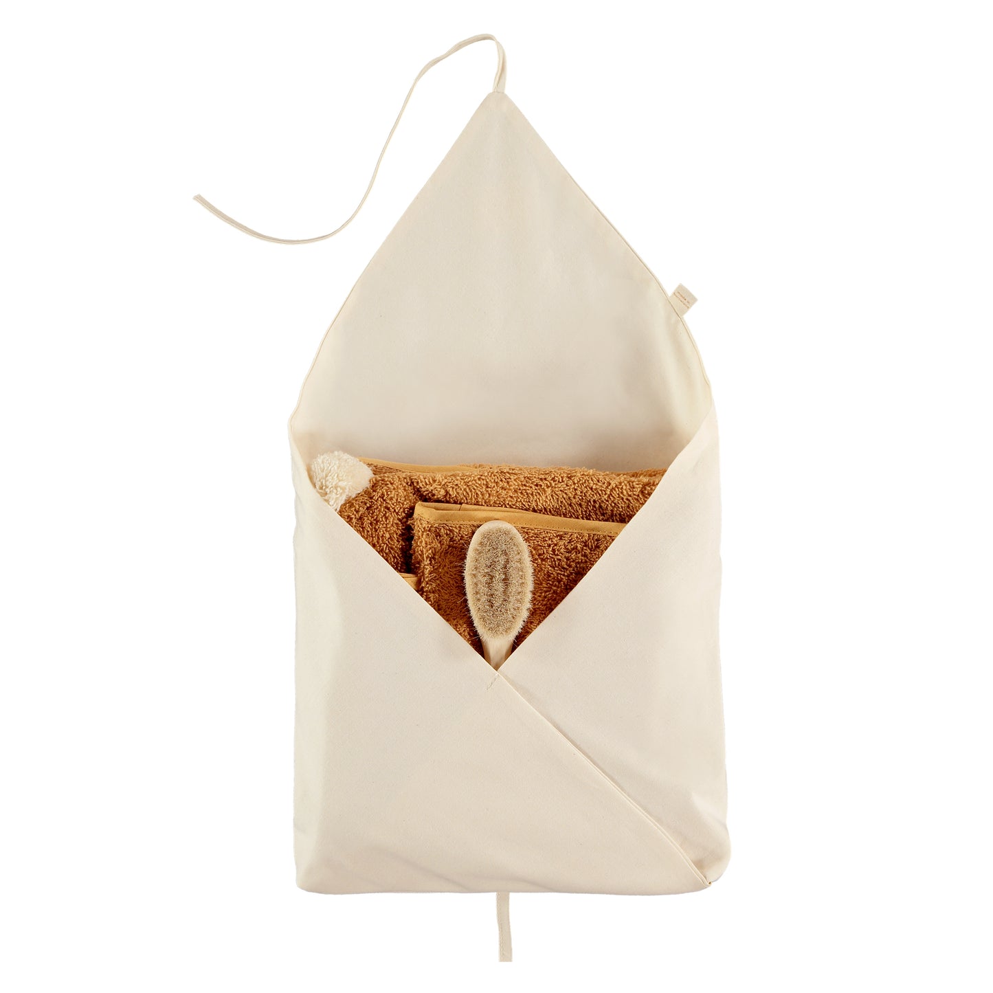 Baby Bath Set - Hooded Towel, Wash Mitt and Brush - Caramel