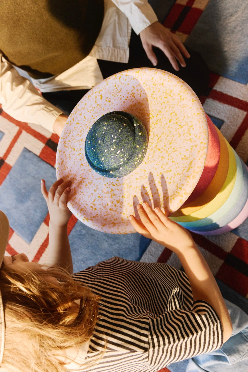 LIMITED EDITION EASTER PROMO - Stapelstein Balance Stepping Stones - Original size, Set of 6, Rainbow Pastel + Mini Pond & Petal Balance Board