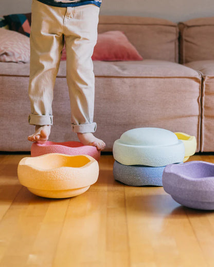 Stapelstein Balance Stepping Stones - Original size, Set of 6, Rainbow Pastel