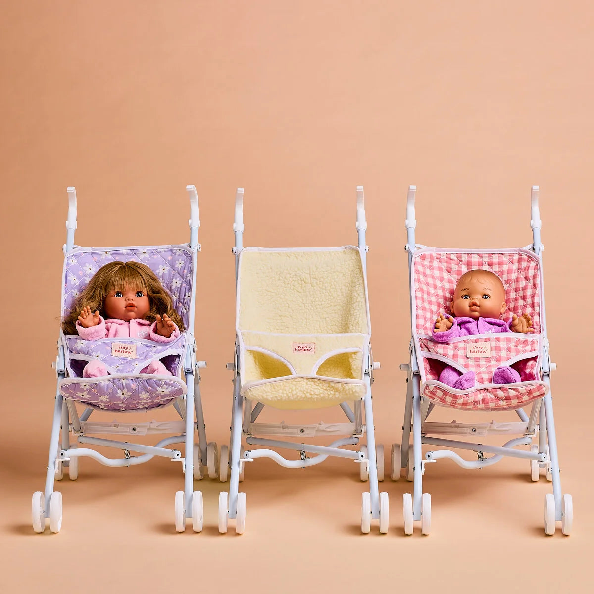 Folding Dolls Stroller - Cream Sherpa