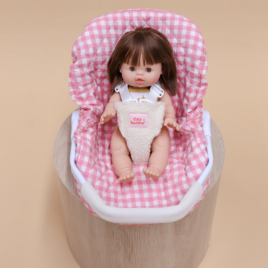 Doll's Car Seat Capsule - Pink Gingham
