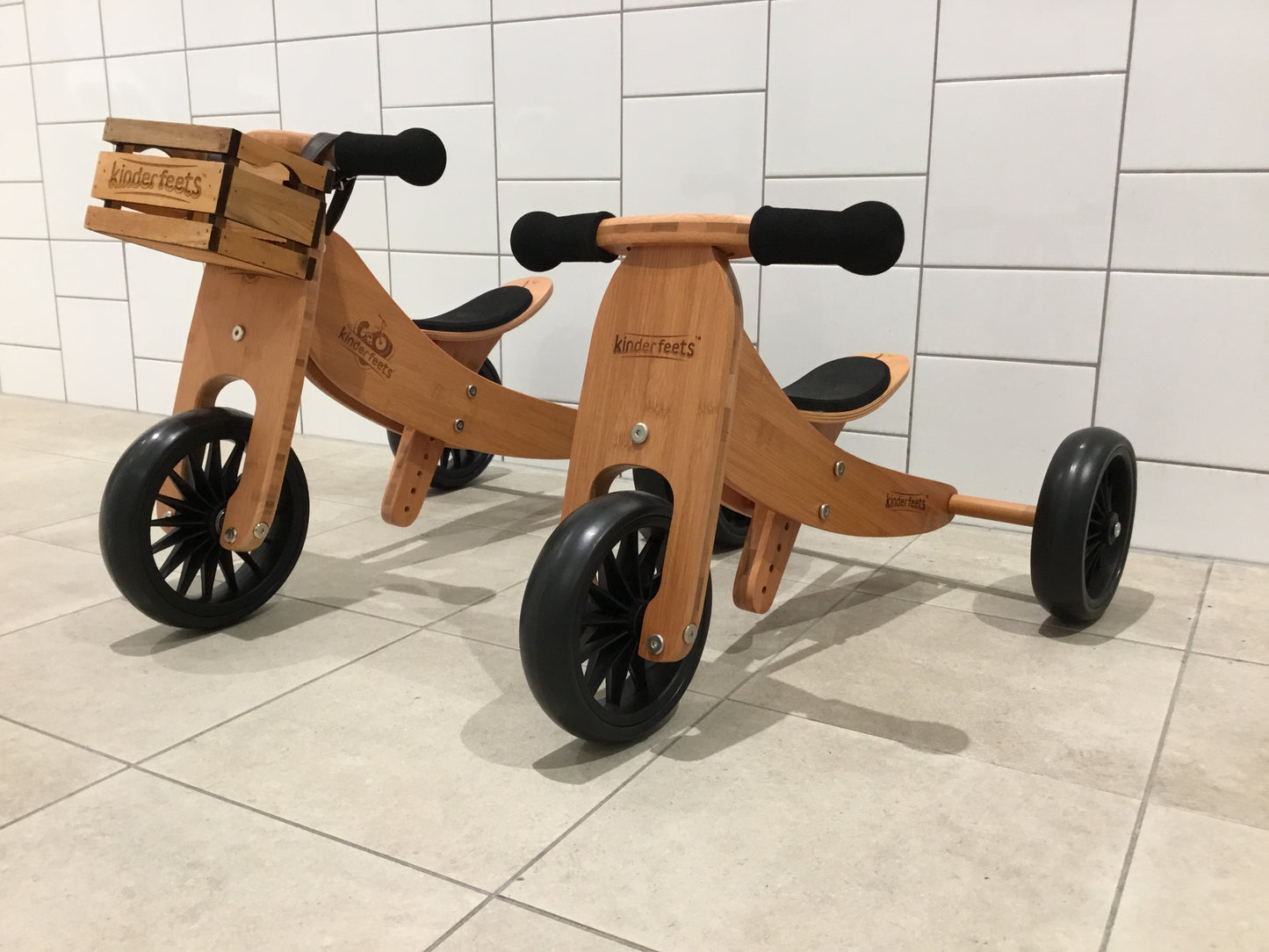 Kinderfeets 2 in 1 Tiny Tot Trike and Balance Bike - Bamboo