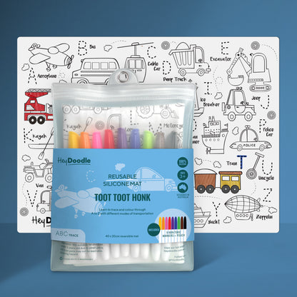 Wipeable Colouring In - Toot Toot Honk