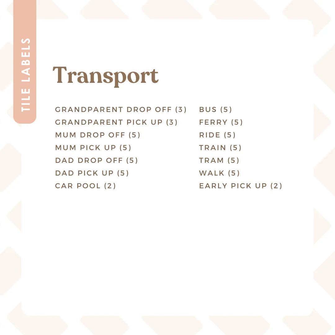 Tile Labels - Transport