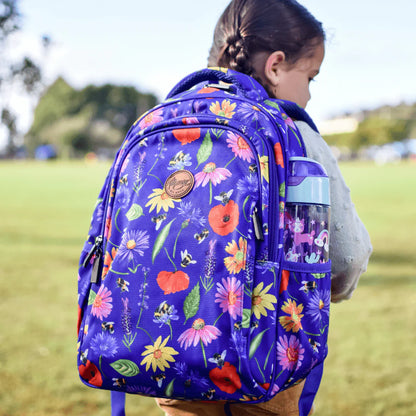 Midsize Kids Backpack - Bees and Wildflowers