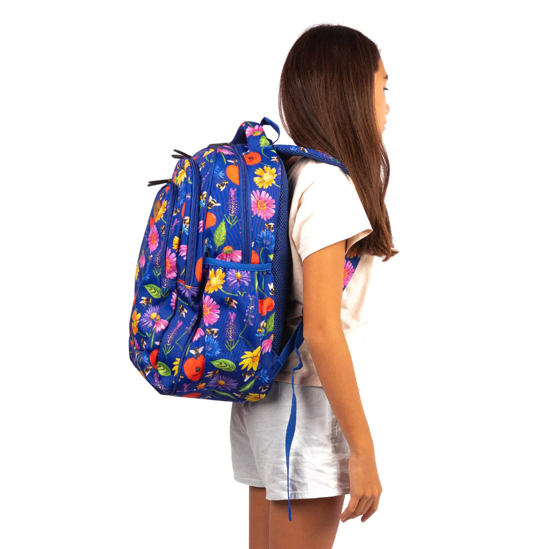 Large School Backpack - Bees & Wildflowers