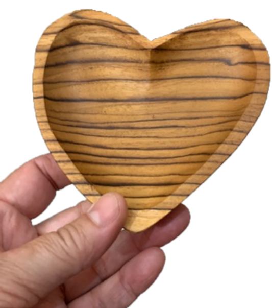 Teak Small Heart Bowl