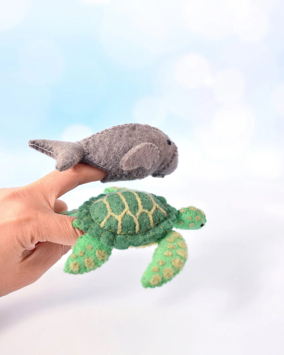 Finger Puppet Set - Waru and Dhangal - Sea Turtle and Dugong