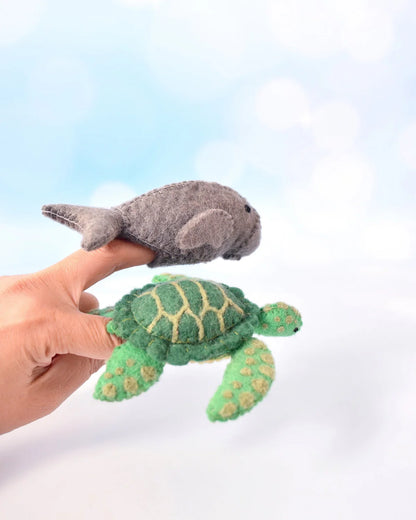 Finger Puppet Set - Waru and Dhangal - Sea Turtle and Dugong