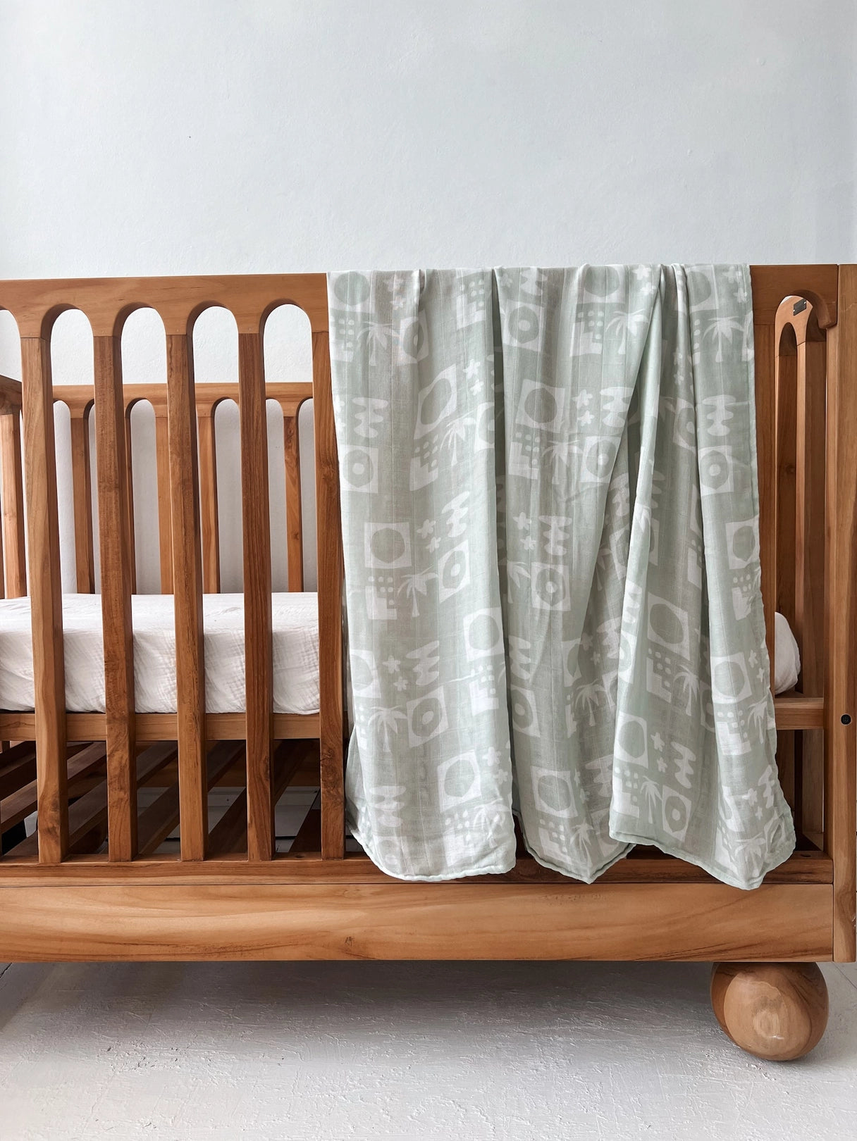 Organic Bamboo Cotton Baby Swaddle/Wrap - Green Zailie