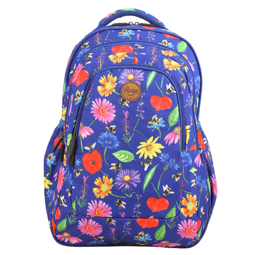 Large School Backpack - Bees & Wildflowers