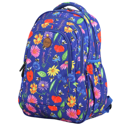 Large School Backpack - Bees & Wildflowers