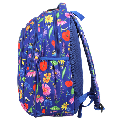 Large School Backpack - Bees & Wildflowers