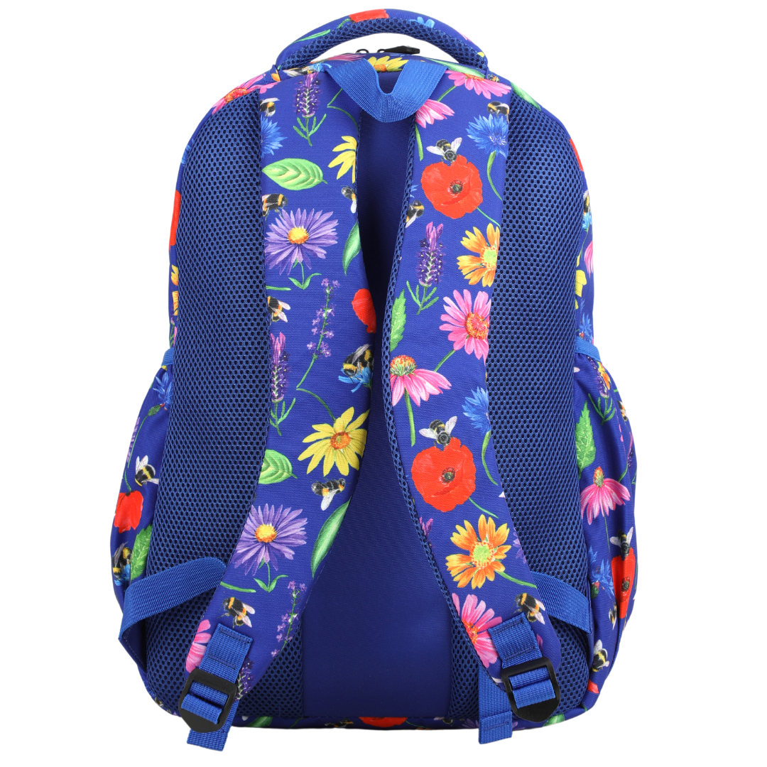 Large School Backpack - Bees & Wildflowers