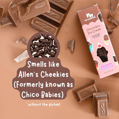 Scented Natural Lip Gloss - Chocolate Ice Cream - Shimmer Tan