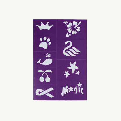 Reusable Adhesive Face Paint & Makeup Stencils - Purple