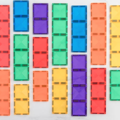 Magnetic Tiles - 18 pc Rainbow Rectangle Pack