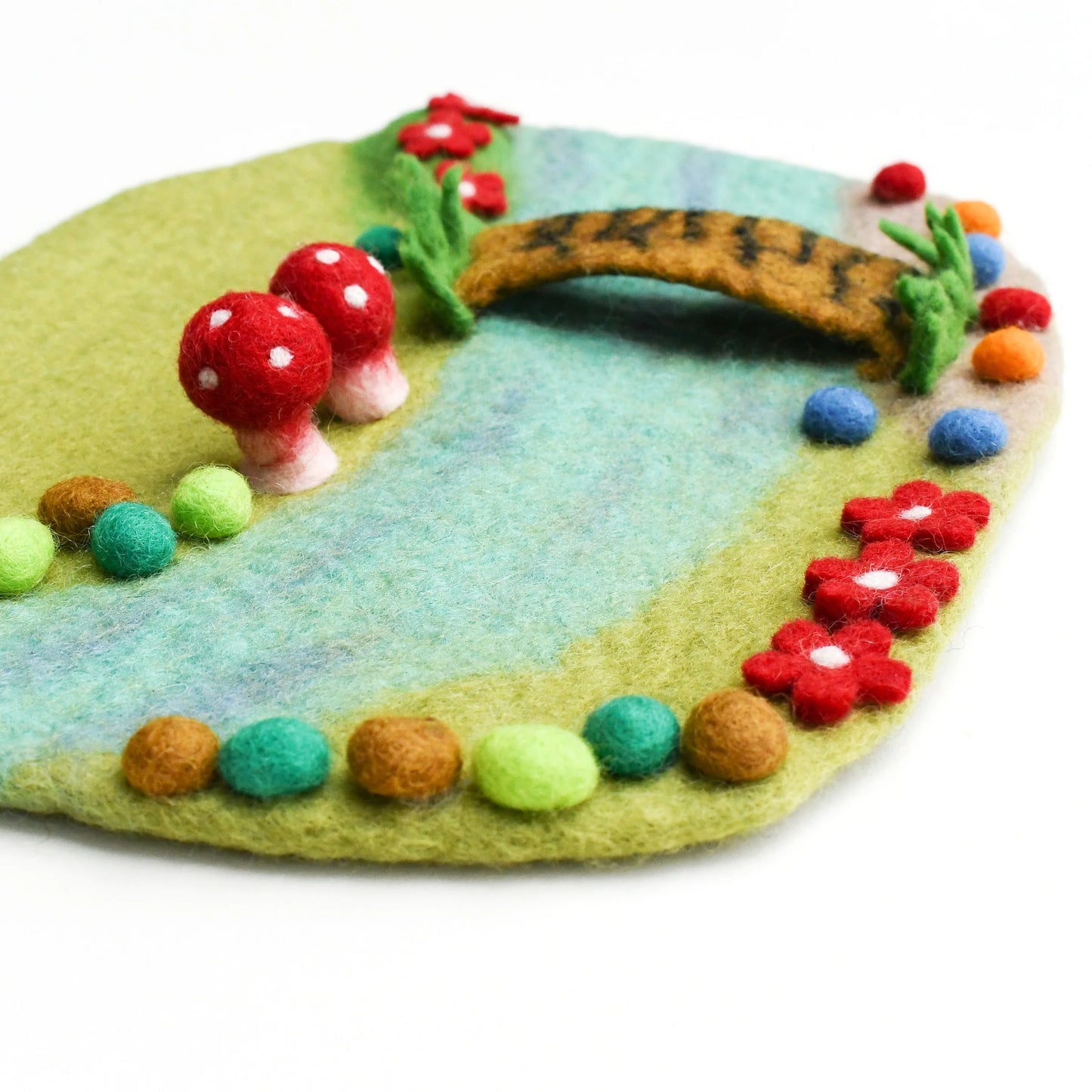 Felt Fairy River and Bridge Play Mat Playscape