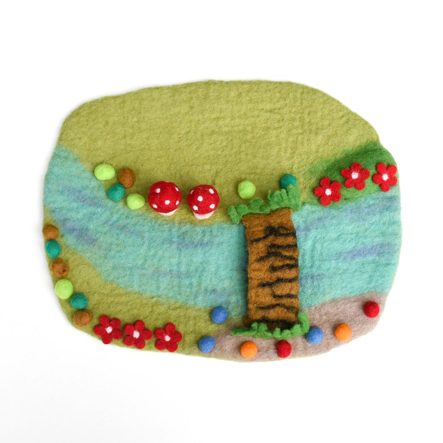 Felt Fairy River and Bridge Play Mat Playscape