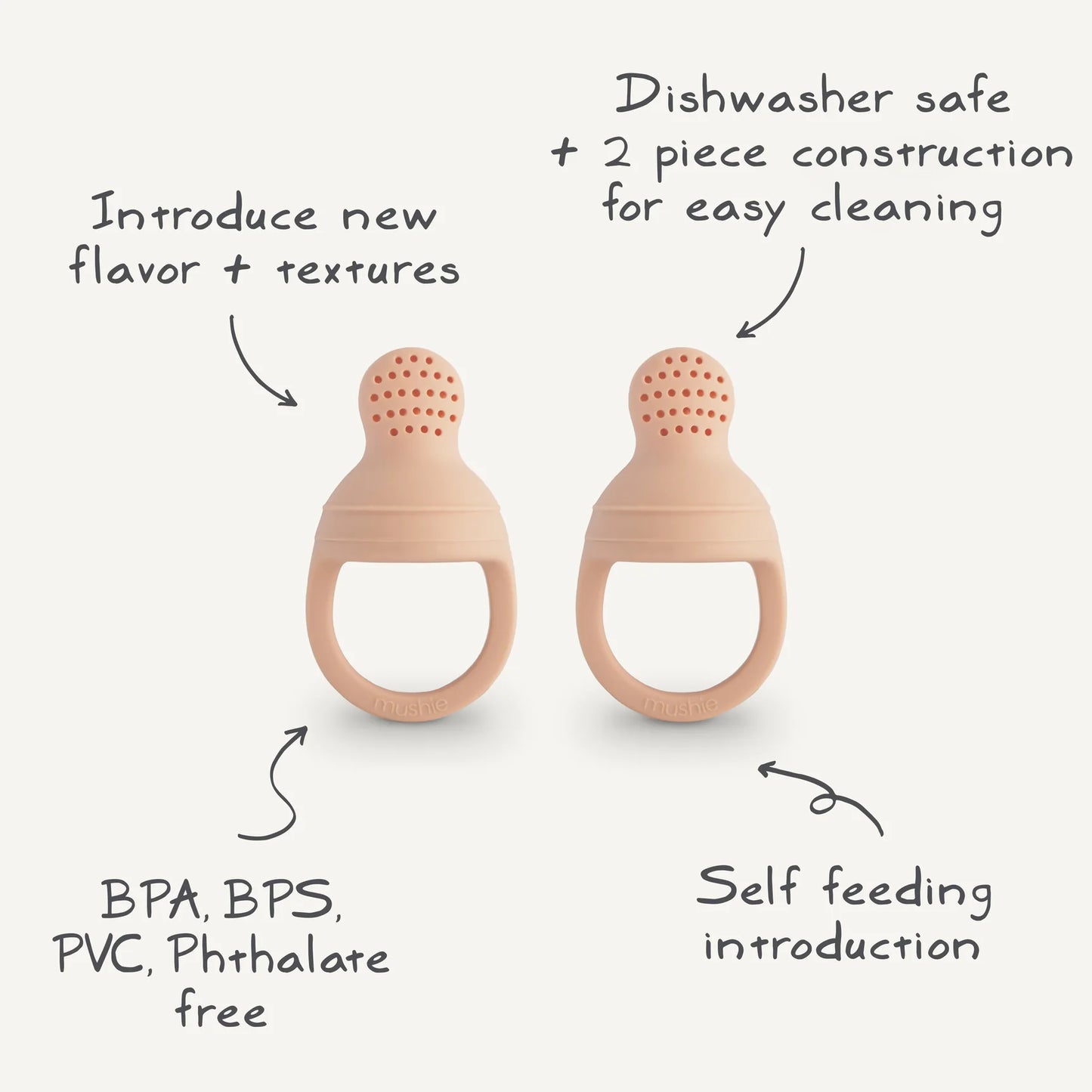 Silicone Food Feeder - 2 Pack - Blush