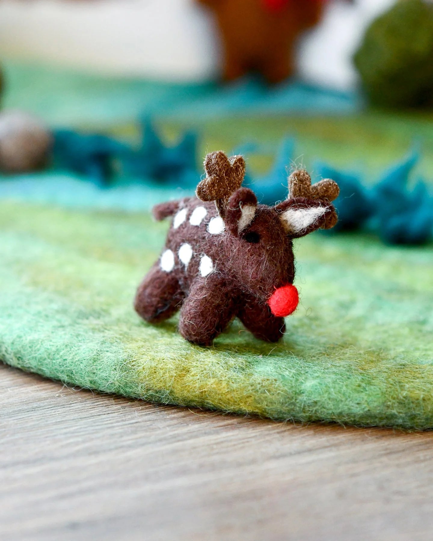 Felt Small Red-Nosed Reindeer