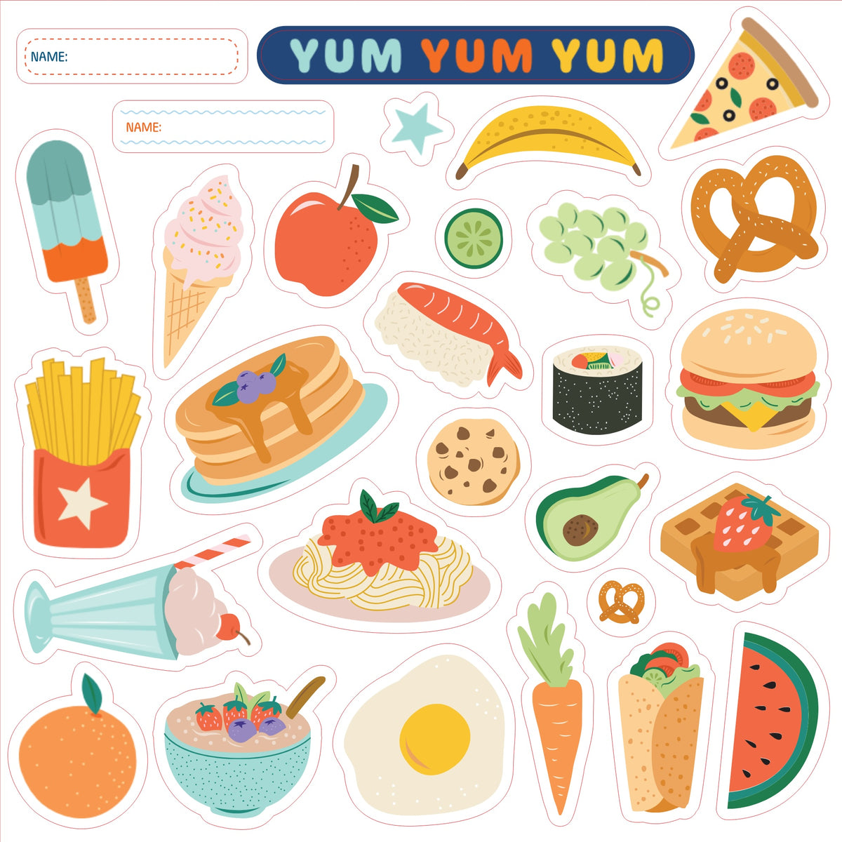 Reusable Lunch Box Stickers - For the Love of Food